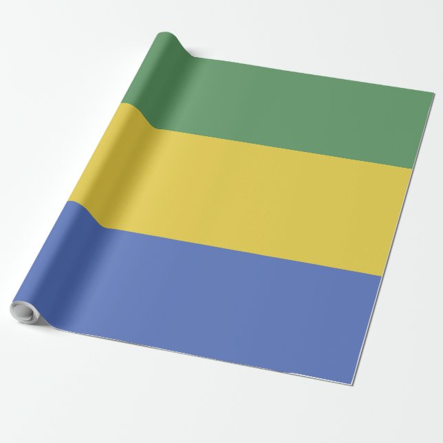 Gabon flag wrapping paper (Unrolled)