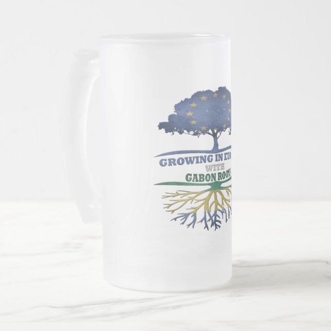 Gabon Frosted Glass Beer Mug (Front Left)