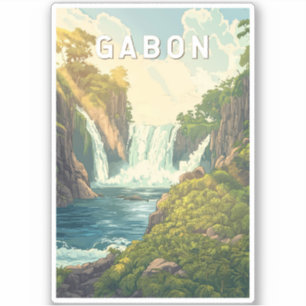Gabon Illustration Travel Art Vintage
