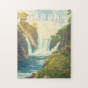 Gabon Illustration Travel Art Vintage Jigsaw Puzzle