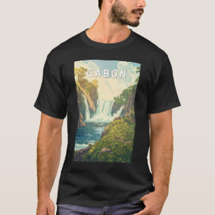Gabon Illustration Travel Art Vintage T-Shirt
