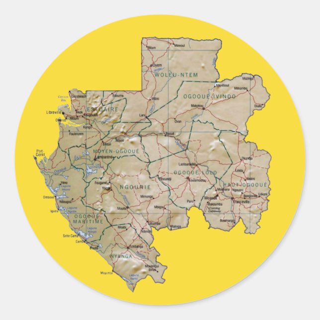 Gabon Map Sticker (Front)