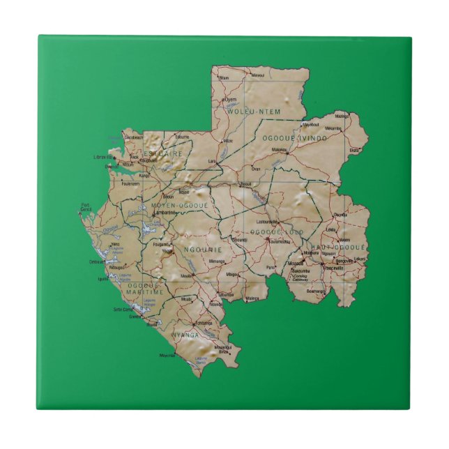 Gabon Map Tile (Front)