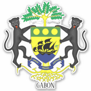 Gabon National Coat Of Arms Patriotic 