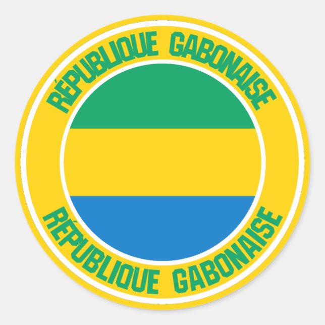 Gabon Round Emblem Classic Round Sticker (Front)