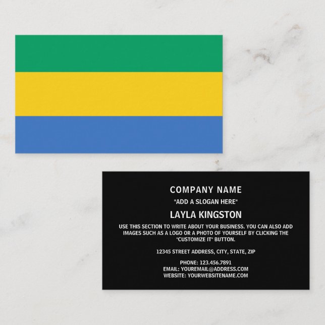 Gabonese Flag, Flag of Gabon Business Card (Front/Back)