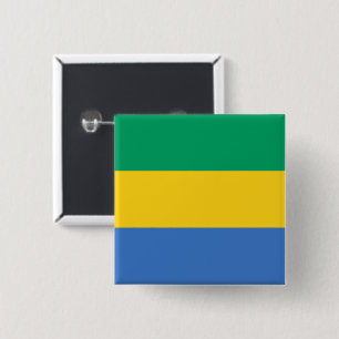 Gabonese Flag (Gabon) 15 Cm Square Badge