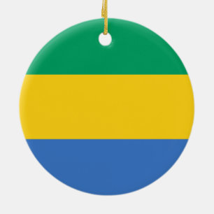 Gabonese Flag (Gabon) Ceramic Tree Decoration