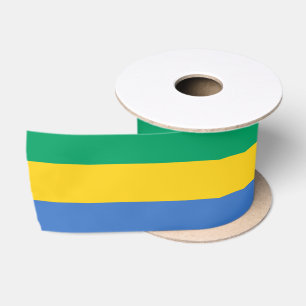 Gabonese Flag (Gabon) Satin Ribbon