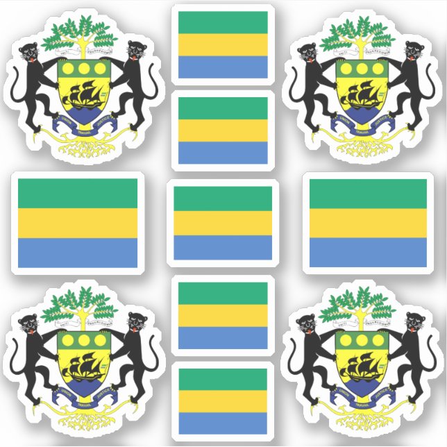 Gabonese national symbols /Coat of arms and flag (Front)