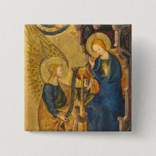 Gabriel And Mary Painting 15 Cm Square Badge