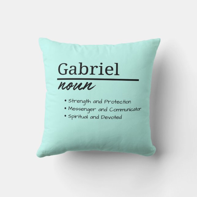 Gabriel, Boy Personalised Name Definition Cushion (Back)