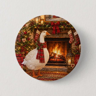 Gabriel the Christmas Goose 6 Cm Round Badge