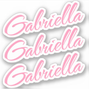 Gabriella Decorative Name in Pink x3 Sticker