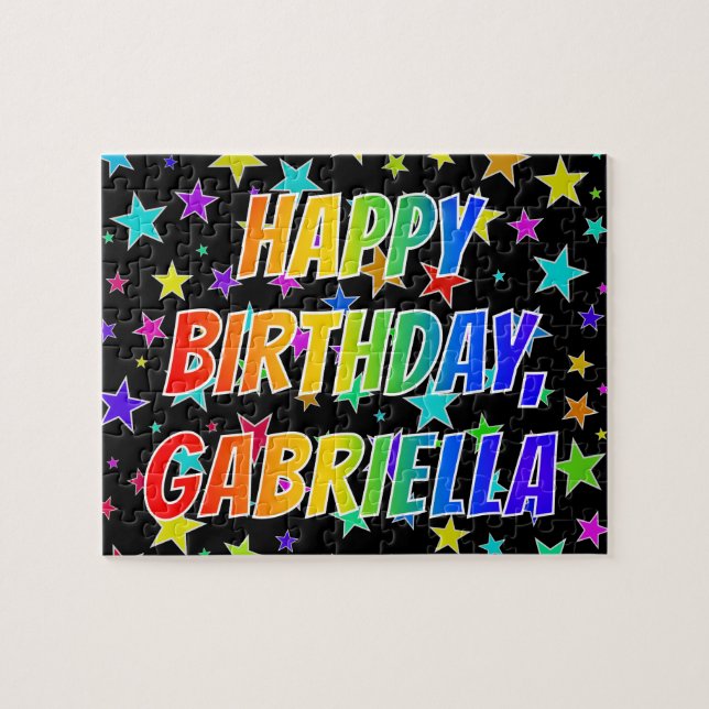 "GABRIELLA" First Name, Fun "HAPPY BIRTHDAY" Jigsaw Puzzle (Horizontal)