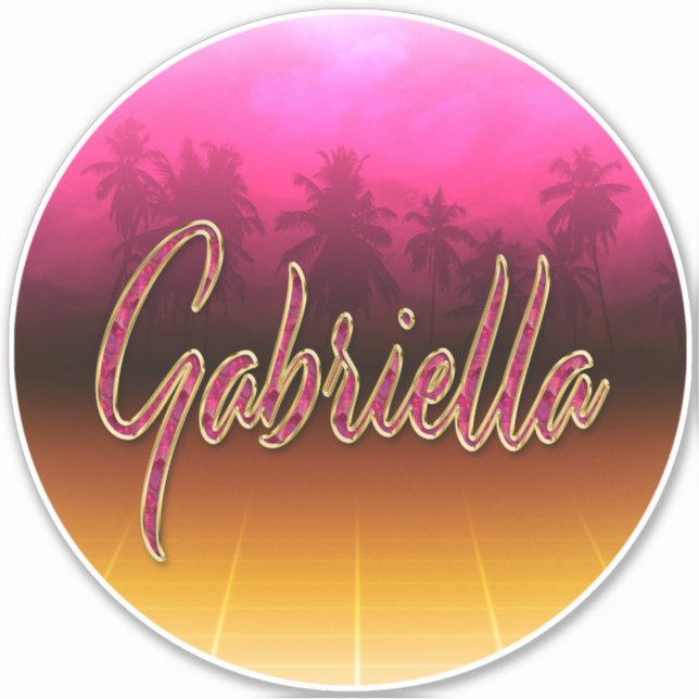 Gabriella First Name pink Sticker (Front)