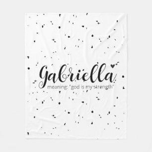 GABRIELLA Name Reveal Meaning Minimal Modern Baby  Fleece Blanket