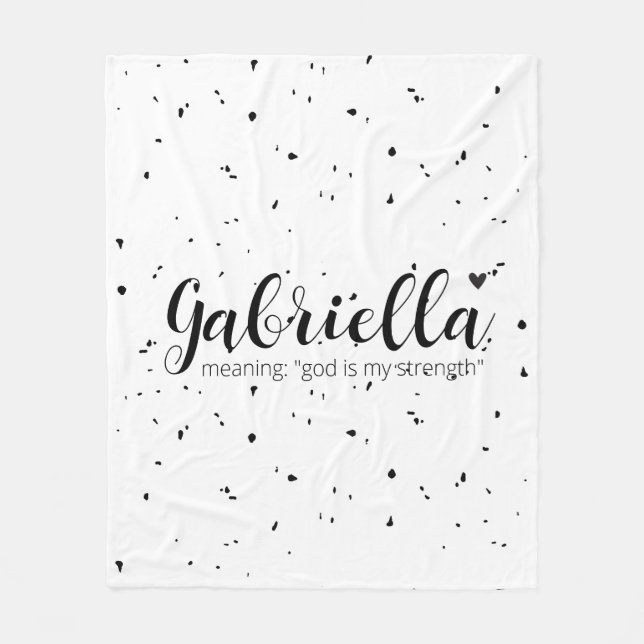 GABRIELLA Name Reveal Meaning Minimal Modern Baby  Fleece Blanket (Front)