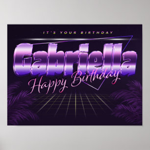 Gabriella Name Vorname retro Poster Geburtstag