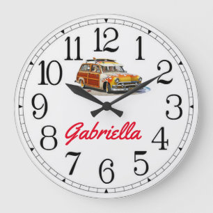 Gabriella's Surfer Girl Woody Large Clock