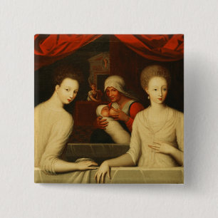 Gabrielle d'Estrees  and her sister 15 Cm Square Badge