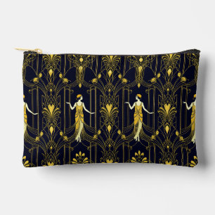 Gabsy gold and black decorative pattern accessory pouch