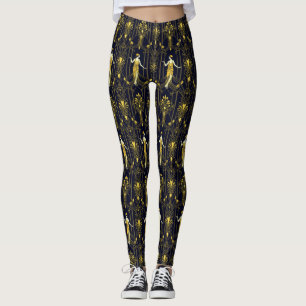 Gabsy gold and black decorative pattern leggings