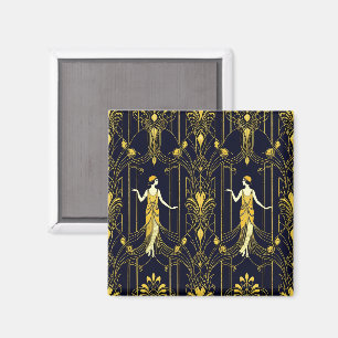 Gabsy gold and black decorative pattern magnet
