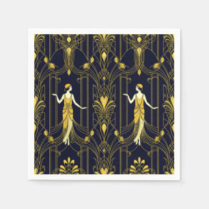 Gabsy gold and black decorative pattern napkin