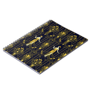 Gabsy gold and black decorative pattern notebook