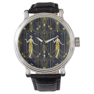 Gabsy gold and black decorative pattern watch
