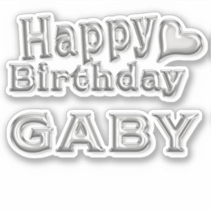 Gaby Happy Birthday silver Sticker