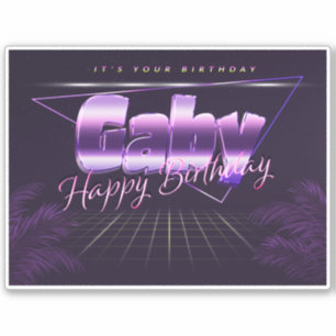 Gaby Name First name lila retro Sticker Birthday