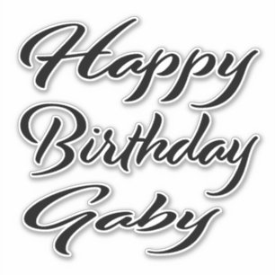Gaby Name Vorname black Sticker Geburtstag