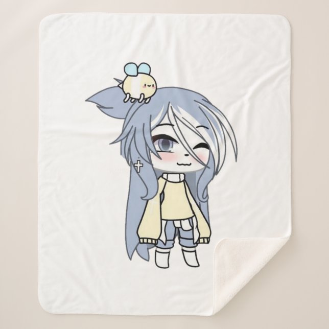 gacha, gachalife, gachaclub, game, anime, cute sherpa blanket (Front)