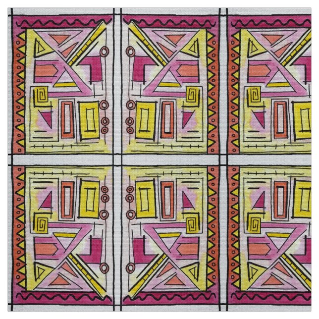 Gadgetry Six-Whimsical Geometric Pattern Fabric (Swatch)