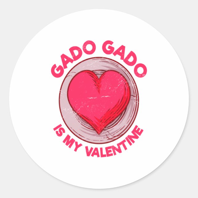 Gado Gado Is My Valentine Indonesian Salad Vegetar Classic Round Sticker (Front)