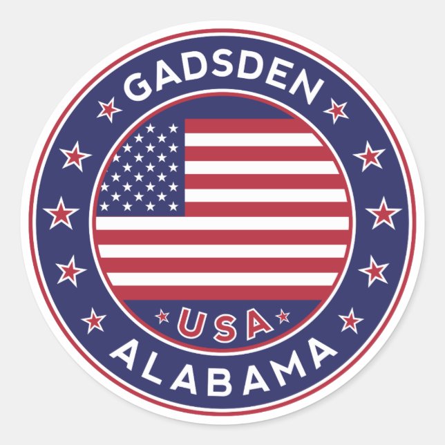 Gadsden, Alabama Classic Round Sticker (Front)