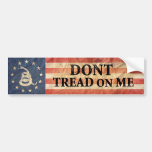 Gadsden and US 1776 Flag Bumper Sticker