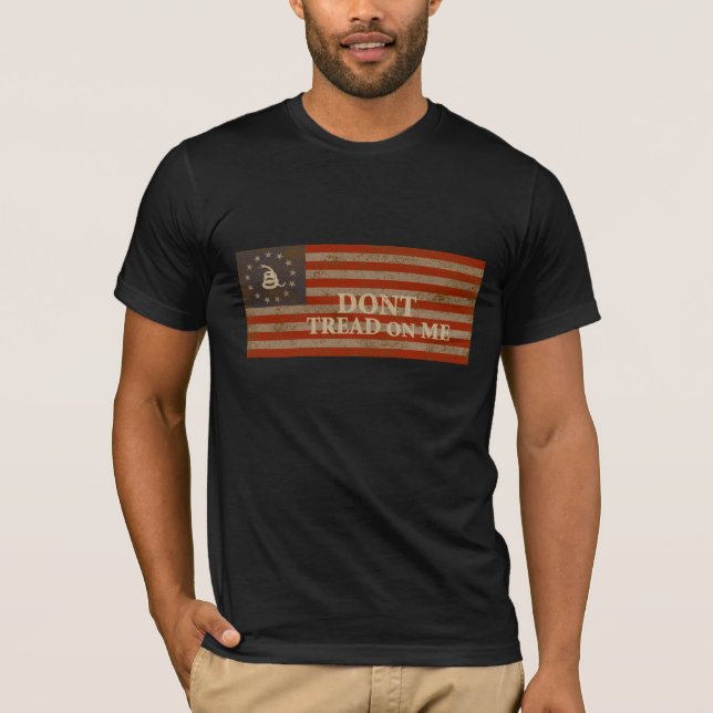 Gadsden and US 1776 Flag T-Shirt (Front)