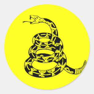 Gadsden Coiled Rattlesnake Classic Round Sticker