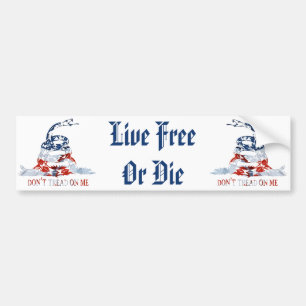 Gadsden - Don't Tread on Me, Live Free or Die Bumper Sticker