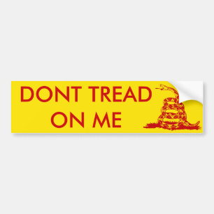 Gadsden_flag 11in Bumper2 Red Bumper Sticker