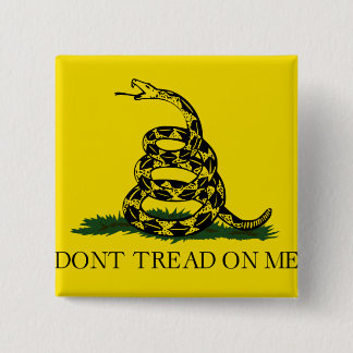 Gadsden flag 15 cm square badge