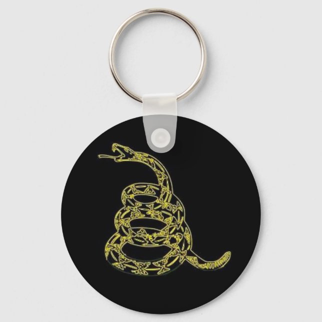 Gadsden Flag, Dont Tread On Me, Black Key Ring (Front)