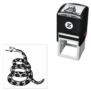 Gadsden Flag Don't Tread on Me Gray Self-inking Stamp