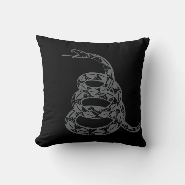 Gadsden Flag Don't Tread on Me Grey Cushion (Front)