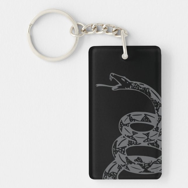 Gadsden Flag Don't Tread on Me Grey Key Ring (Front)