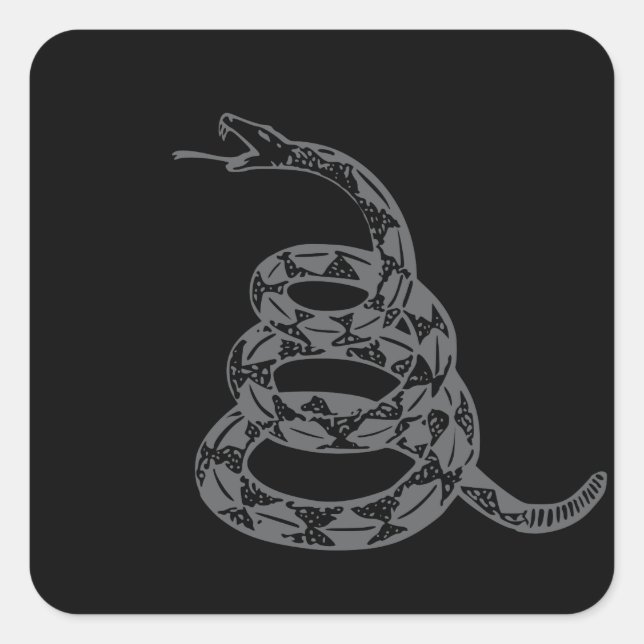 Gadsden Flag Don't Tread on Me Grey Square Sticker (Front)