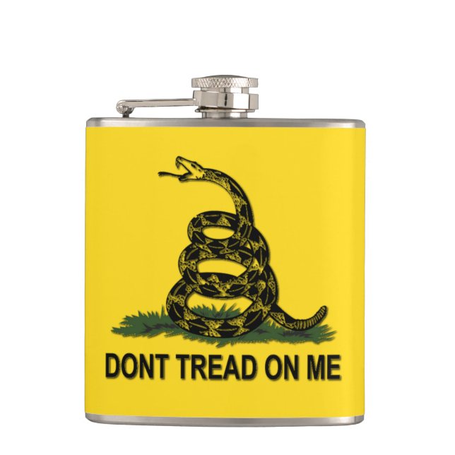 Gadsden Flag Dont Tread On Me Hip Flask (Front)